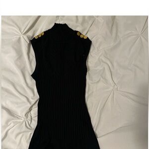 Bundle of two Black Sleeveless sweaters with Gold accent